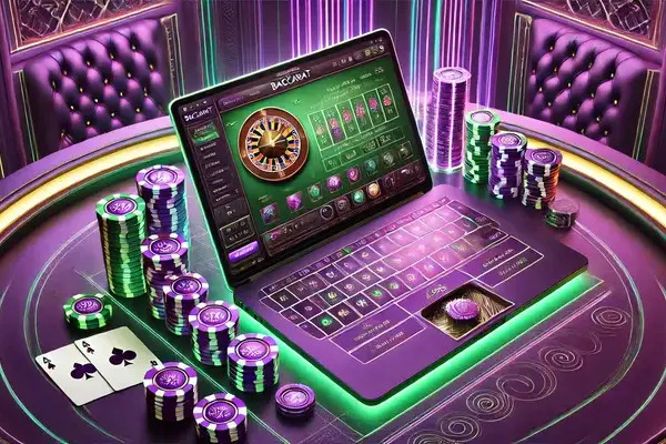 Online Baccarat on a Laptop at Grosvenor Casino