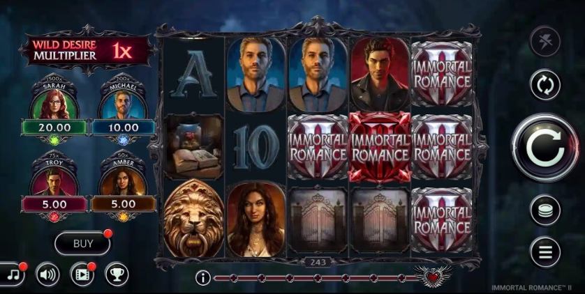 Immortal Romance slot gameplay