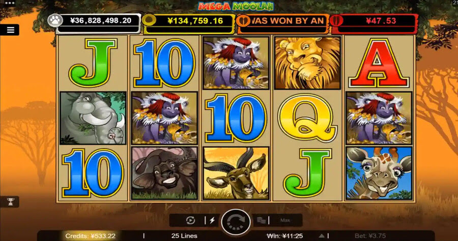 Mega Moolah slot gameplay