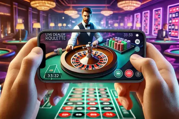 Live roulette game on smartphone