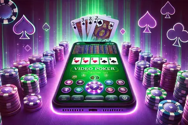 Video Poker game on smartphone